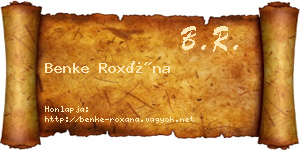 Benke Roxána névjegykártya